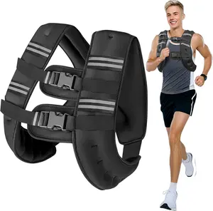 Weighted Vest 6lb–20lb, Adjustable Workout Vest with Reflective Stripe for Running, Walking, Strength Training (Men & Women)