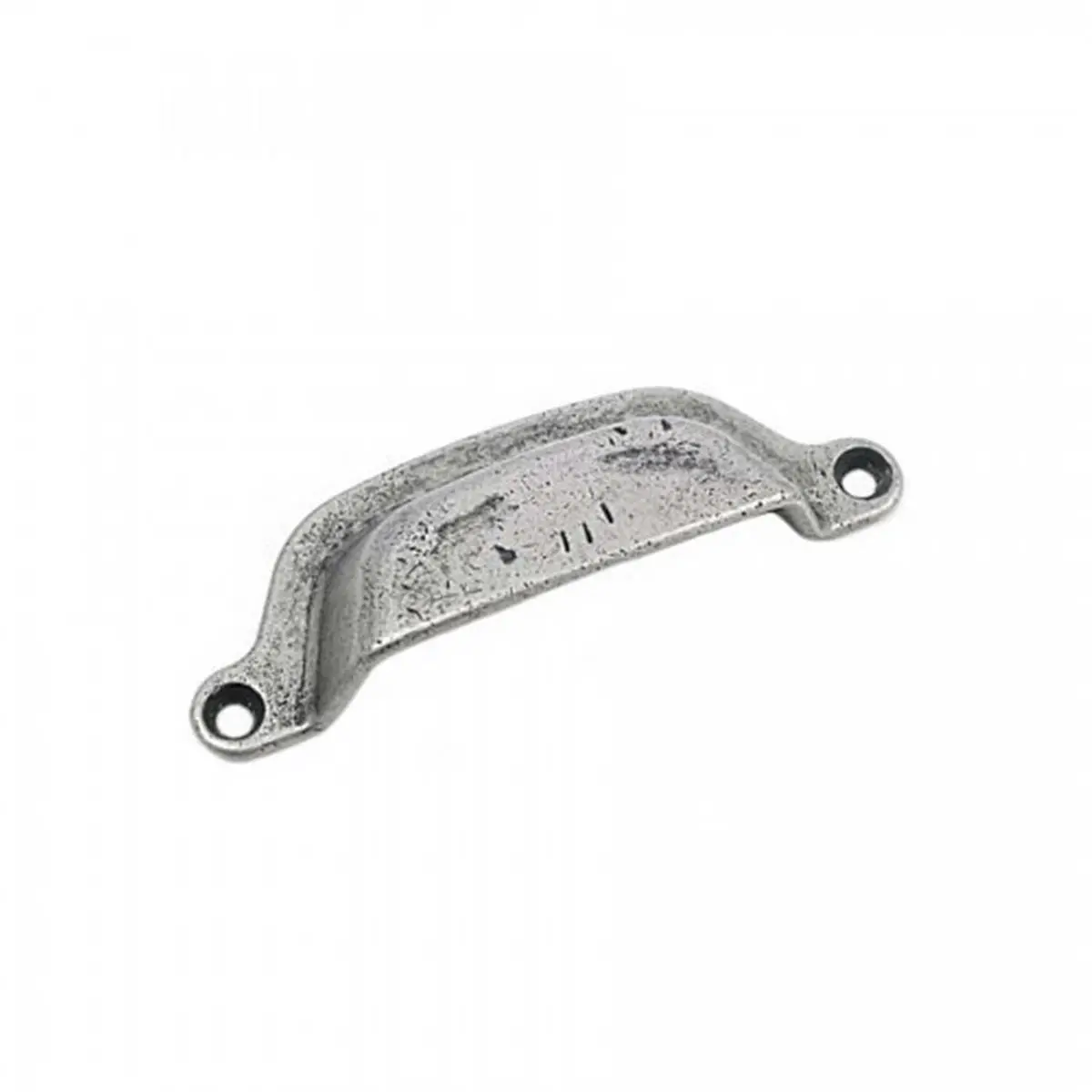 212 MAIN 3 in. Distressed Pewter Riverstone Cabinet Cup Pull, Zinc Metal Hardware for Doors and Cabinets