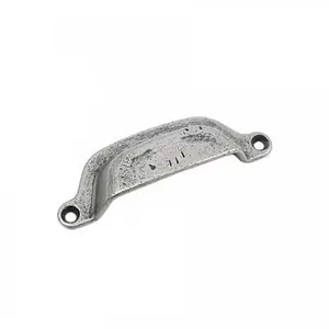 212 MAIN 3 in. Distressed Pewter Riverstone Cabinet Cup Pull, Zinc Metal Hardware for Doors and Cabinets