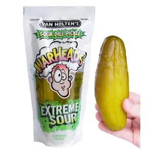 Warheads Sour Pickle - Individual Packaged Pickle in Dill Flavored Brine with Sour Seasoning - Food Product - Instant