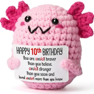 10 Year Old Girl Birthday Gift Ideas, Mini Crochet Axolotl Plush, 10th Birthday Gift for Girls, Decorations, Axolotl Toy