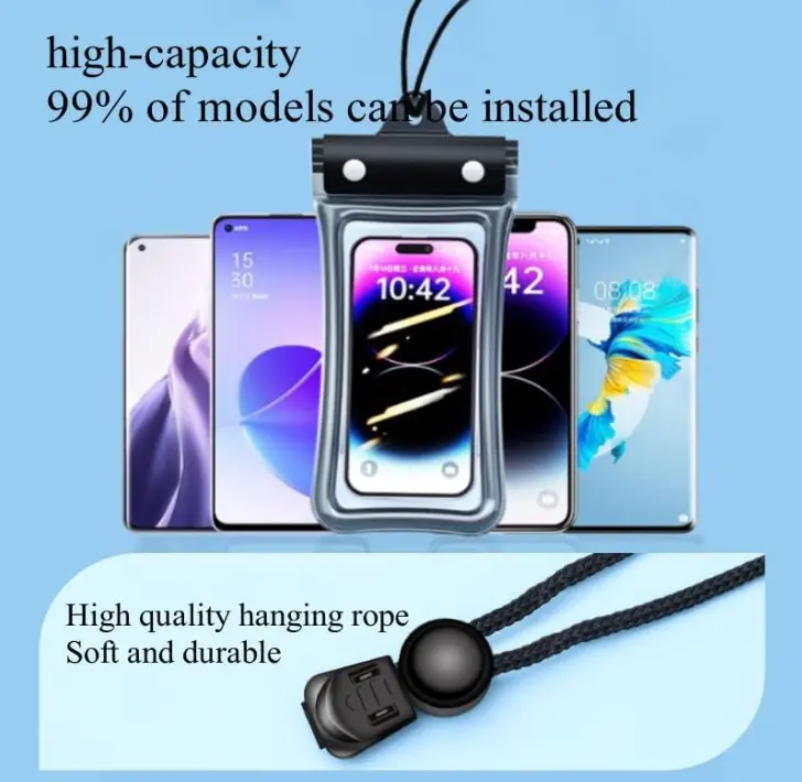 Waterproof Phone Pouch,Floatable Waterproof Phone Pouch with Touchscreen,Universal IPX8 Waterproof Cell Phone Case,Underwater Photography,for Swimming,Rafting,Diving,for All Models