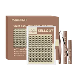 MaxComfi Petite Subtle Fake Lashes Kit - Sellout Puppy Flora Style Cluster Eyelashes, Gentle, Comfortable, Long-Lasting, Waterproof, Super Soft, Thin Band, Natural Daily Volume, Beginner-Friendly, Easy-to-Apply Summer Beauty Makeup Essential