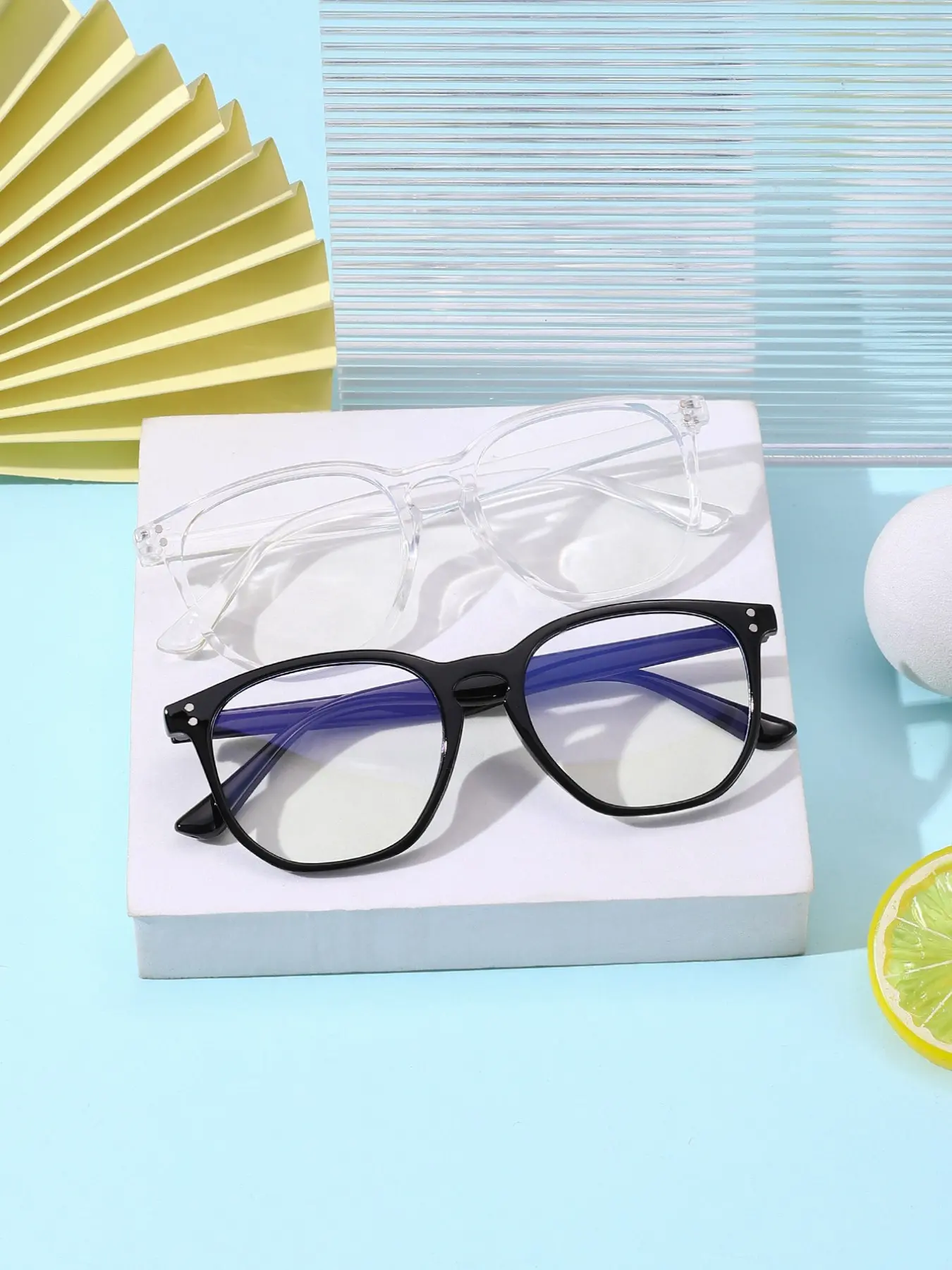 Casual Back-To-School Plain Square Glasses, Lightweight Durable Anti-Blue Light Frames, Suitable for Daily Wear, Everyday Eyewear, Square Frame Eyewear, Lightweight Eyeglasses