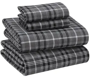 Ruvanti 100% Cotton Flannel Sheets Double Brushed Deep Pockets for All Seasons Warm Cozy Set Elegant Design Soft Touch OEKO TEX Certified