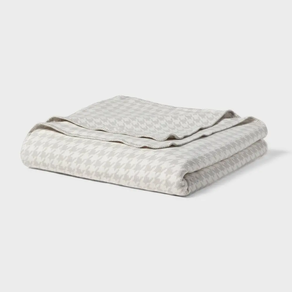 Brushed Cotton Blanket Houndstooth - Threshold