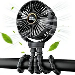 2026 Baby Stroller Fan, Mosquito-Repellent Fan, Octopus Fan-Oscillating Portable Fan with Light, 3 Speeds, 360° Rotating Tripod, Clip-On for Stroller, Car Seat, Crib, Travel Fans,summervibes