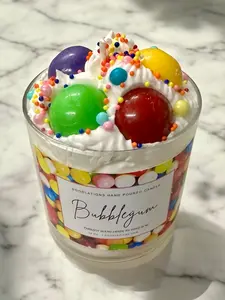 Doodlations Boutique Candle, Bubblegum Scented Home Decor Candle