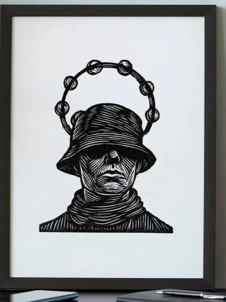 Oasis Comeback 2025 Tour Poster, Liam Gallagher Wembley Art Print, Britpop Wall Art, Music Icon Print, Lino Style Rock Decor
