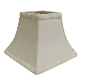 360 Stand 14 in. Ivory Square Bell Hardback Lampshade - No Slub, Egg Shape, Warm Lighting, Traditional Home Decor, Harp-Compatible, Indoor Use, Hardback Back