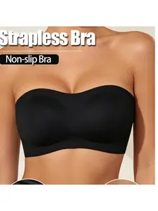 Seamless, Strapless Women's Bra with Cup Support, Push-Up, Non-Slip, Bandeau, Ultra-Thin, Wire-Free, Invisible Bra