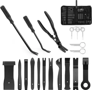Nilight 19Pcs Trim Removal Tool Set Panel Fastener Clips Removal Automotive Plastic Upholstery Pliers Removal Install Car Tool with Storage Bag for Trim Panel Audio Clip Pliers (Black) Vehicle Remover Brake Caliper Wrench dealsforyoudays