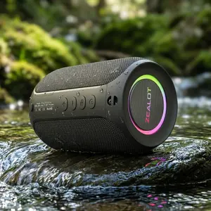ZEALOT 15W IPX5 Waterproof Bluetooth Speaker, Ultra Compact & Easy to Carry, 3600mAh 12H Playtime, HD Stereo Booming Bass, RGB Rhythm Lights, Pair with Phone Tablet TV for Pool Beach Shower, Perfect Gift