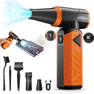 WHATOOK Super Turbo Air Duster Cordless Vacuum with 3-Gear Pulley Modes for Keyboard Computer Car & Home Cleaning High-Speed 300 G Pressure 120m/s Adjustable Airflow Rechargeable Portable Design