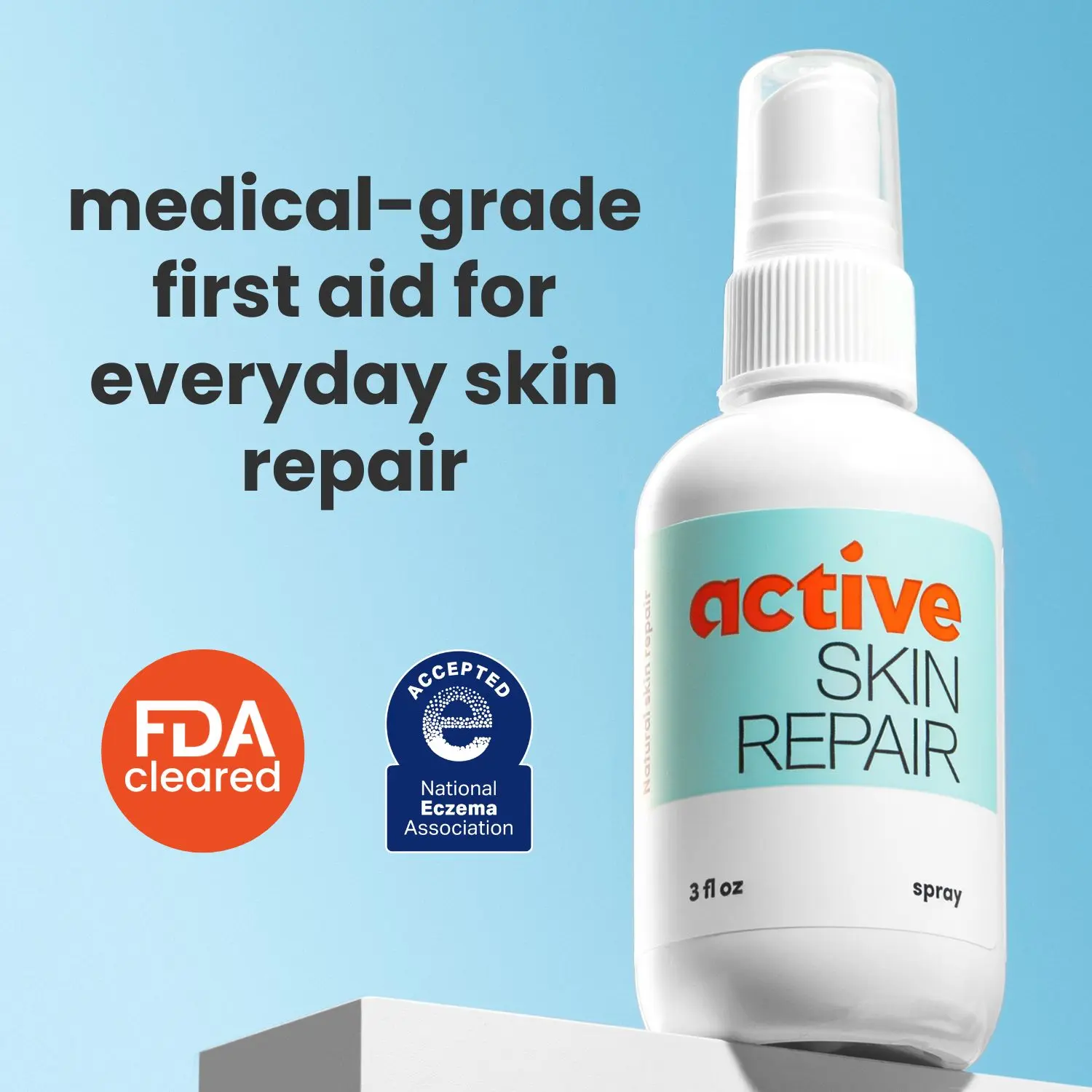 Skin Repair First Aid Healing Spray - Natural Non-Toxic Medical-Grade Spray with Hypochlorous Acid for Minor Cuts, Scrapes, Rashes, Wounds, Sunburns, & SOS
