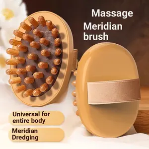 Massage Meridian Brush Plastic and Wood, Body Care, Relieve Full Body Acupoints, Improve Circulation, Scraping Therapy Tool, Pain Relief