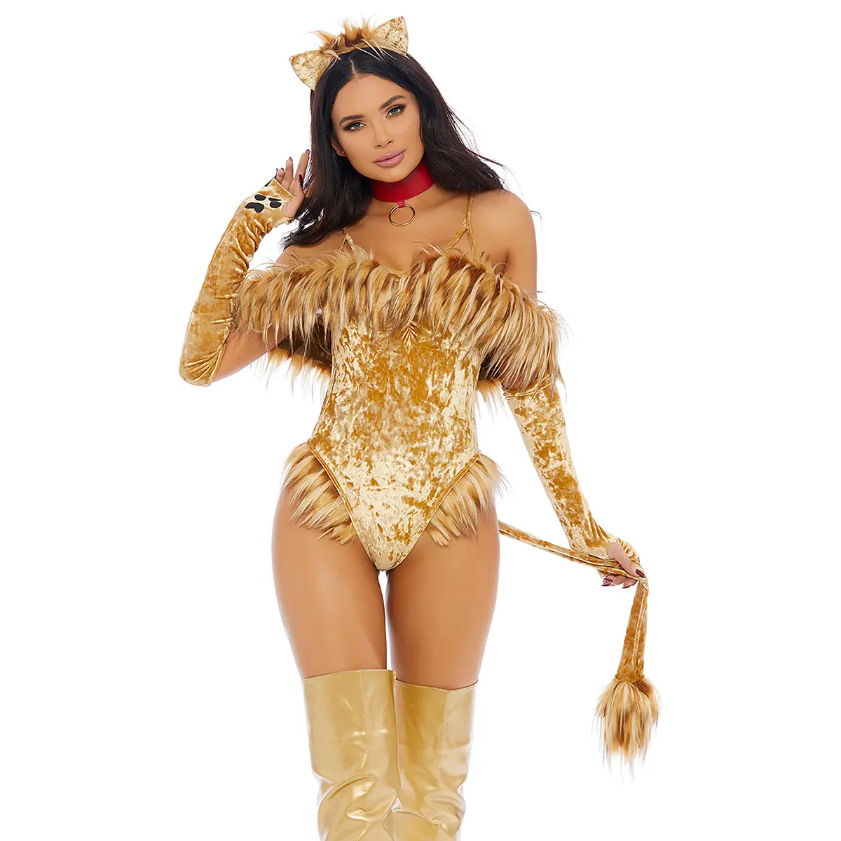 Forplay Women's Halloween A Scaredy Lion 4-Piece Women's Movie Character Costume