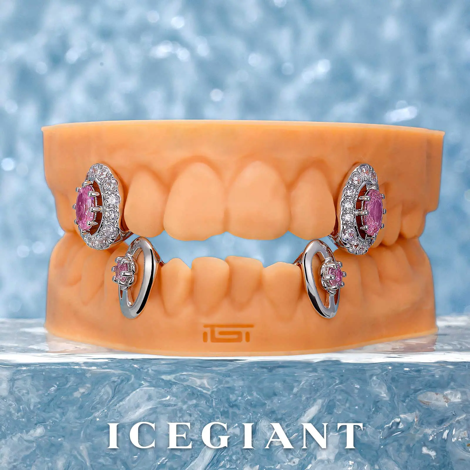 Pink Sapphires On Fang Grillz
