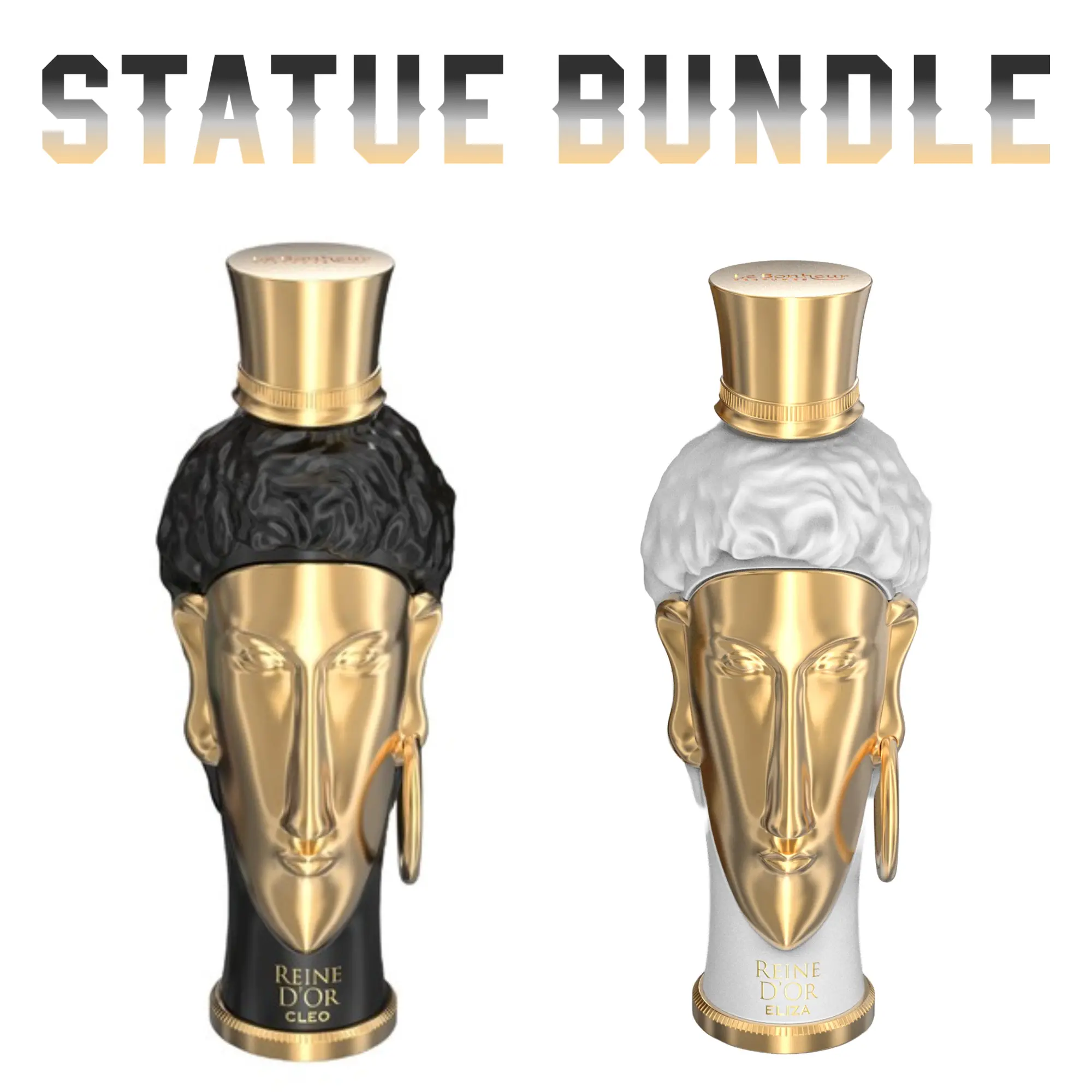Statue Bundle | Reine D'or Cleo | Reine D'or Eliza | 100 ML (3.4 FL OZ) Unisex Perfume EDP By Le Bonheur