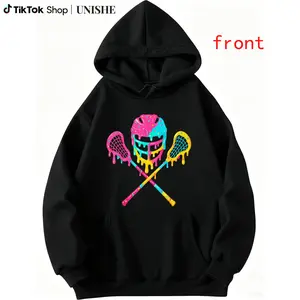 100% Lacrosse Drip Hoodie – Ice Cream Sticks and Lax Helmet Long Sleeve Top