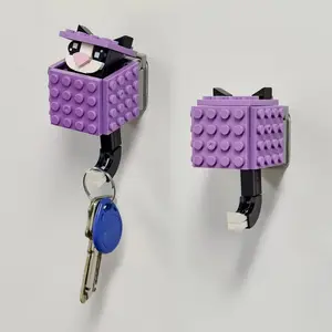 Cute Cat Key Holder Wall Hook - Decorative Home Organizer for Keys & Accessories