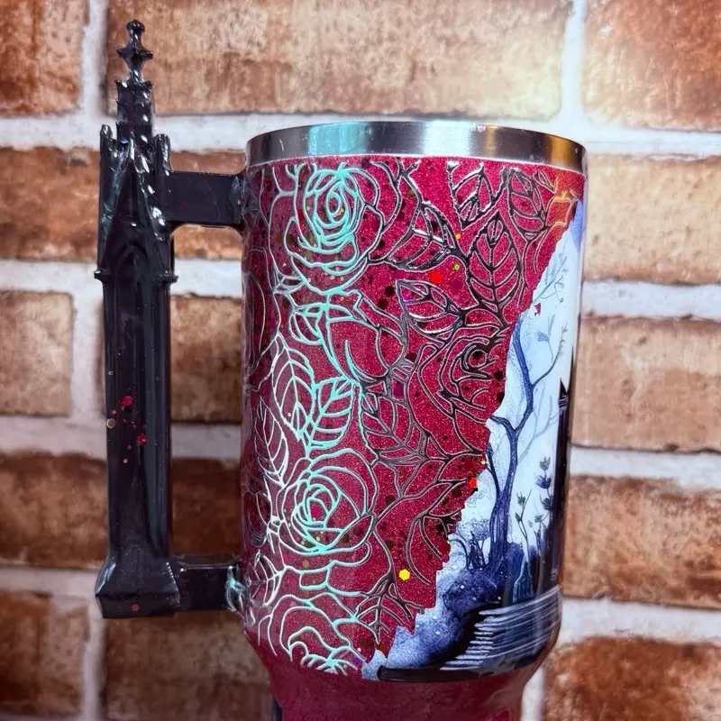 Gothic Tower Handle for Custom Tumblers - Stylish Gothic Design, Perfect Fit, Durable Material, Easy Installation, Ideal for Upgrade - Drinkware