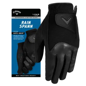 Callaway Golf Men's Rain Spann Gloves (Pair) in Black | Size: Cadet Large