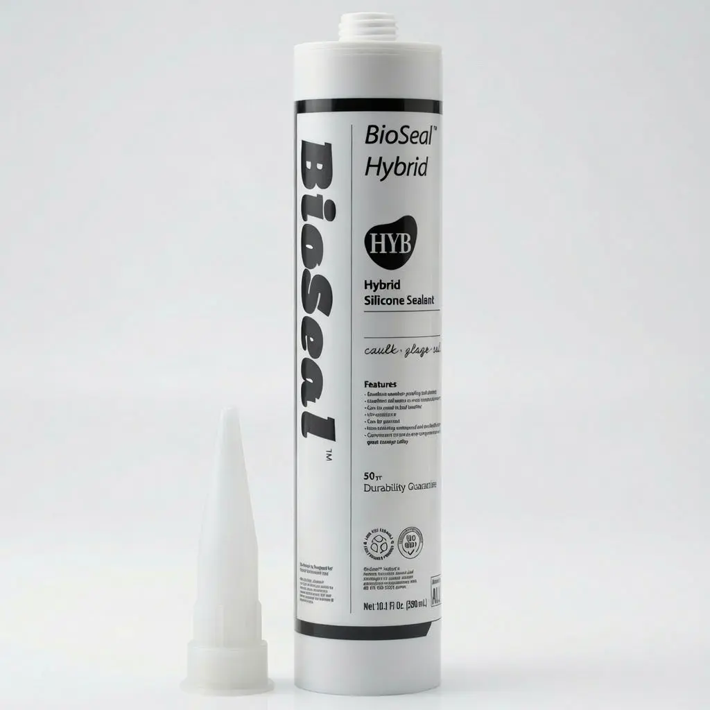 Hybrid BioSeal Silicone Sealant 10.1oz | Professional Waterproof Caulk for RV Roof, Automotive, Marine & Exterior Weatherproofing | White/Black