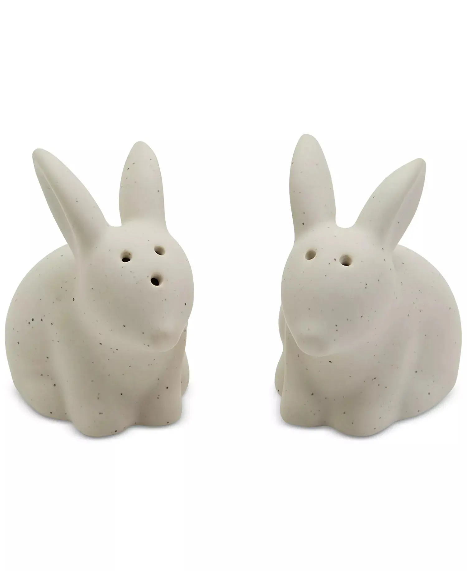 Haven Easter Bunny Salt & Pepper Shaker Set - Natural with Black Speckles