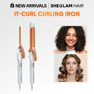 【BOGO SALE】SHEGLAM HAIR Curling Iron 1 ¼, 1, 3/8 inch, Long Barrel Curling Iron with LED Display & 5 Temperature Settings, Quick Preheating, Auto Off Suitable for All Hair Types-Effortlessbeauty- Coachella-mothersdaygift