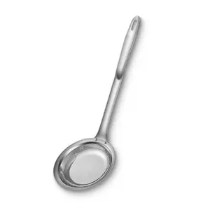 Fine Mesh Stainless Steel Colander, Filter Scoop Stainless Steel, Upgrade Fat Skimmer Spoon with Long Handle for Cooking, Frying, Baking, and Grease Filtering