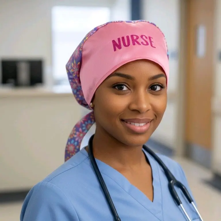 Healthcare scrub cap customized