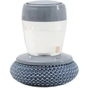 Soap Dispensing Dish Brush Cleaning Steel Wool Scrubber for Dishes Pans Kitchen Sink Bathtub Tile and Household