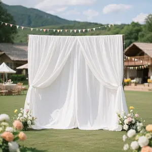 High-Quality Pure Satin Party Backdrop Curtain, Indoor/outdoor Wedding Decor, Photography Background, Stage Decoration