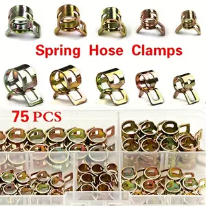 75pcs Color-Plated Zinc Hose Clamps - Secure Fitting for Acrylic, Filter Barrels, Hoses & Water Outlet Pipes