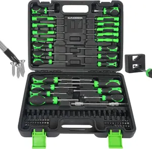 107-Piece Magnetic Screwdrivers Set with Case, Screw Driver Set, Includs Slotted, Phillips, Hex, Pozidriv,
