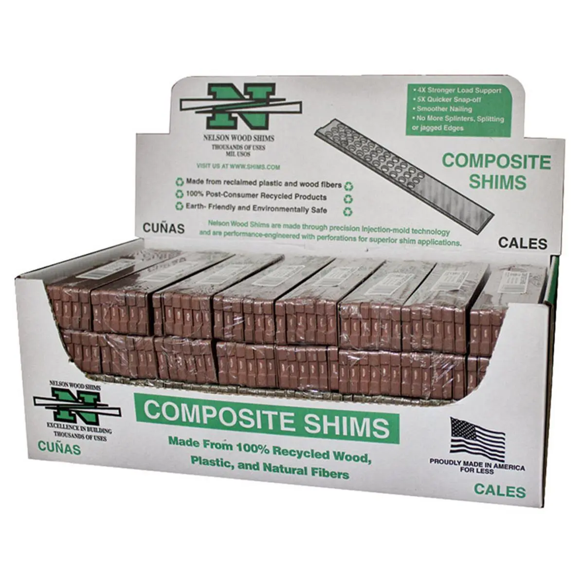 212 MAIN Airmark WC8-12-32-78L 8 in. Brown Composite Shims - Pack of 32, Box (for Sailing Water Sports)