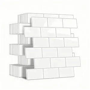 10PCS White Peel and Stick Backsplash for Kitchen, 12” x 12” Self Adhesive Subway Tiles for Wall, Stick on Backsplash for Bathroom, Living Room House RV Removable Wall Decorative Wallpaper kitchen decor girl room accessories