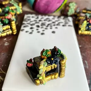 Antique Fall Books with Pumpkins, Floral, and Fauna - Miniature/Figurines - Handmade from Polymer Clay