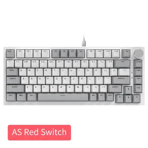 AJAZZ multi-color 75% layout 82 key gaming AK820 wired office keyboard full key hot swappable Gasket structure metal adjustment knob FN multimedia function supports multiple systems suitable for office and esports games Durable Keyboard