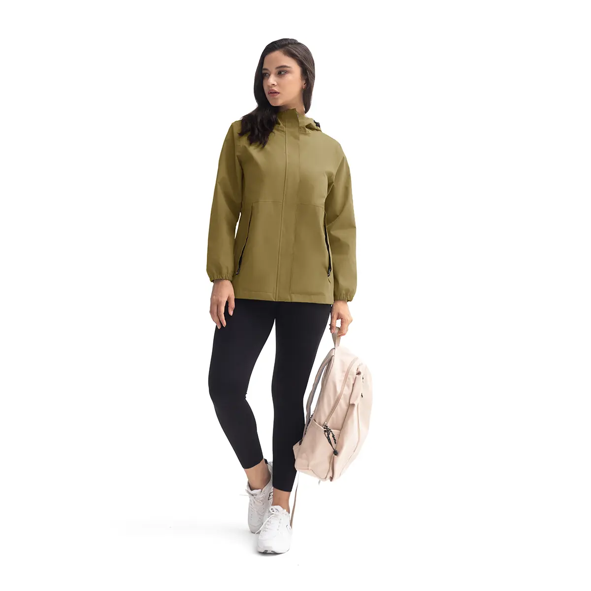 TBMPOY Women's Lightweight Rain Long Jackets Packable with Hooded Outdoor Hiking Waterproof Windbreaker