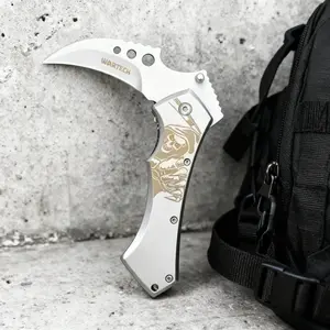 Best-Selling Pocket Folding Knife with 440C Blade and Stainless Steel Handle – Outdoor Knife for Hiking, Camping, and More; EDC, Fishing, and Multi-Purpose Cutting Tool for Adventure