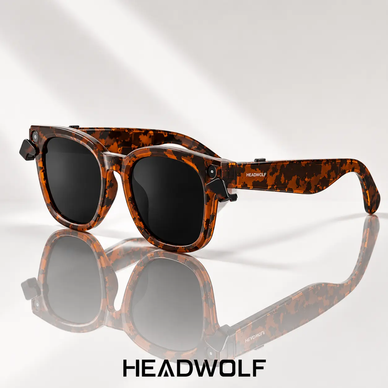【HEADWOLF】AI Smart Glasses for Men, Magnetic PrivacyCover，Women 4K Ultra HD-8 MP Camera-1200P,Hands-Free Voice Assistant, Real-Time Translation, VisualRecognition，Audio, Video Recording, IP65, HD record,multifunctional，bluetooth Wearable