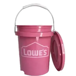 Lowe's Mini Pink Bucket with Lid and Handle for Easy Transport and Storage