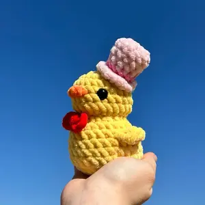 Crochet rubber duck plush, Lucifer’s rubber duck, small soft duckling desk pet