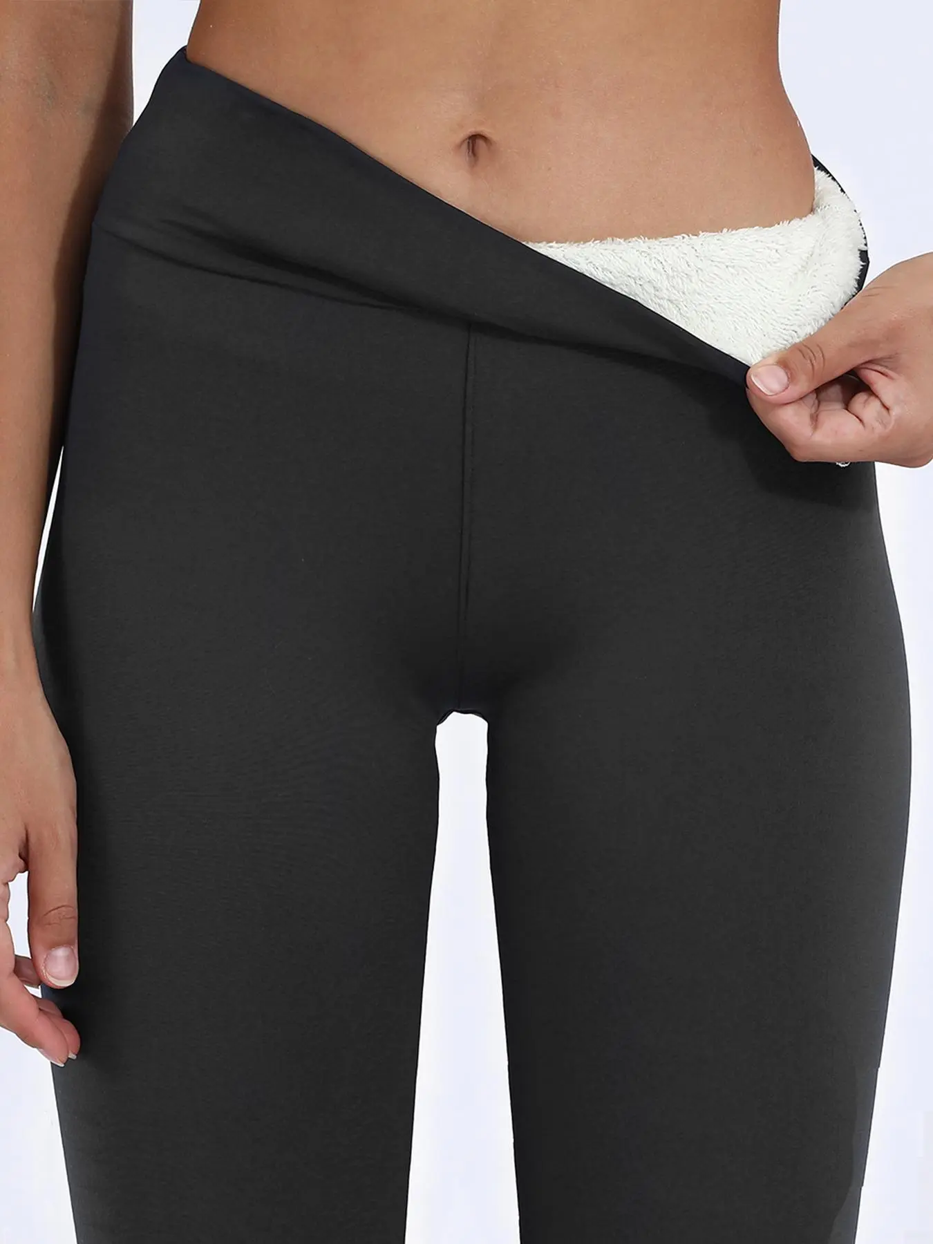 Women High Waist Leggings, Fall Winter Casual Style, Fleece Lining, Stretchy Slim Fit, Comfortable Daily Wear, Outdoor Fashion
