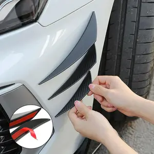 Car Bumper Lip Spoilers Kit, 6 Counts/set Carbon Fiber Pattern Fin Spoilers, Universal Car Bumper Lip Spoilers, Car Exterior Accessories, Wing Spoiler