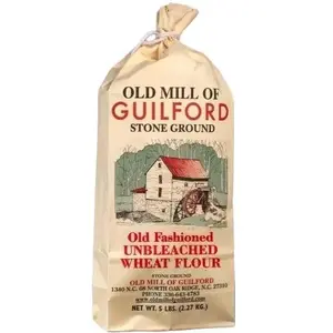 Old Mill of Guilford Stone Ground Old Fashioned Unbleached Wheat Flour 5 lbs Hand Milled Daily in USA No Preservatives