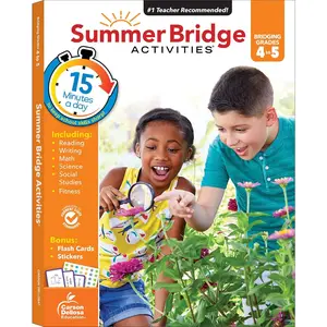 Summer Bridge Activities 4th to 5th Grade Workbooks  Subjects, Activity Book With Math, Reading Comprehension, Science, Fitness, Social Studies, Writing Practice, and Flash Cards (Volume 6) - Paperback