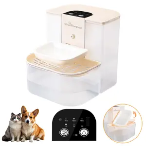 Cute Pawsome Smart Pet Water Fountain 45L Cordless Rechargeable Auto Refill 3 Volume Levels Quiet Pump Dual-Tank Filtration System for Cats Dogs